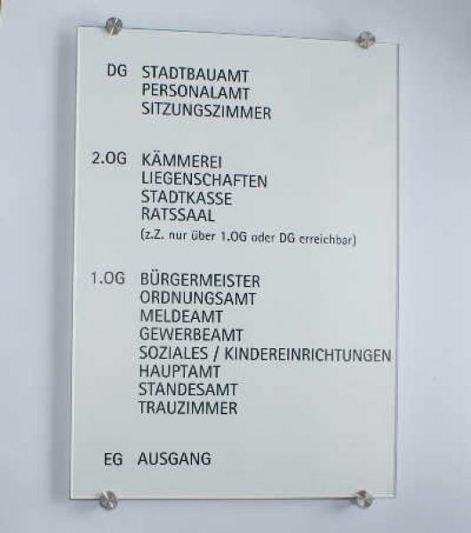 Türschild VITRUM Point 596/422 für DIN A2