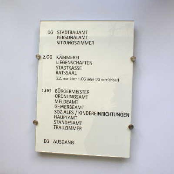 Türschild VITRUM K Glasschild
